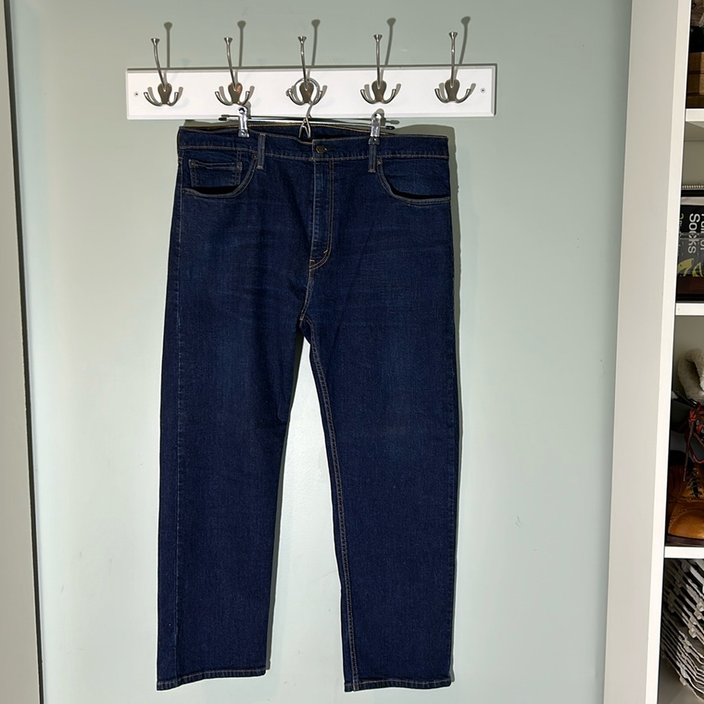Levi's 505 Men's Jeans Size 40x30 Straight Leg Blue Dark Wash Denim